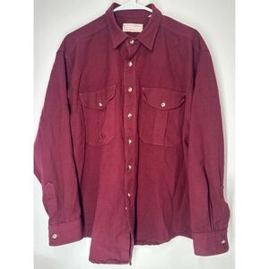 CC Filson Co 100% Virgin Wool Button Up Long Sleeve Heavy Flannel Burgundy - XL
